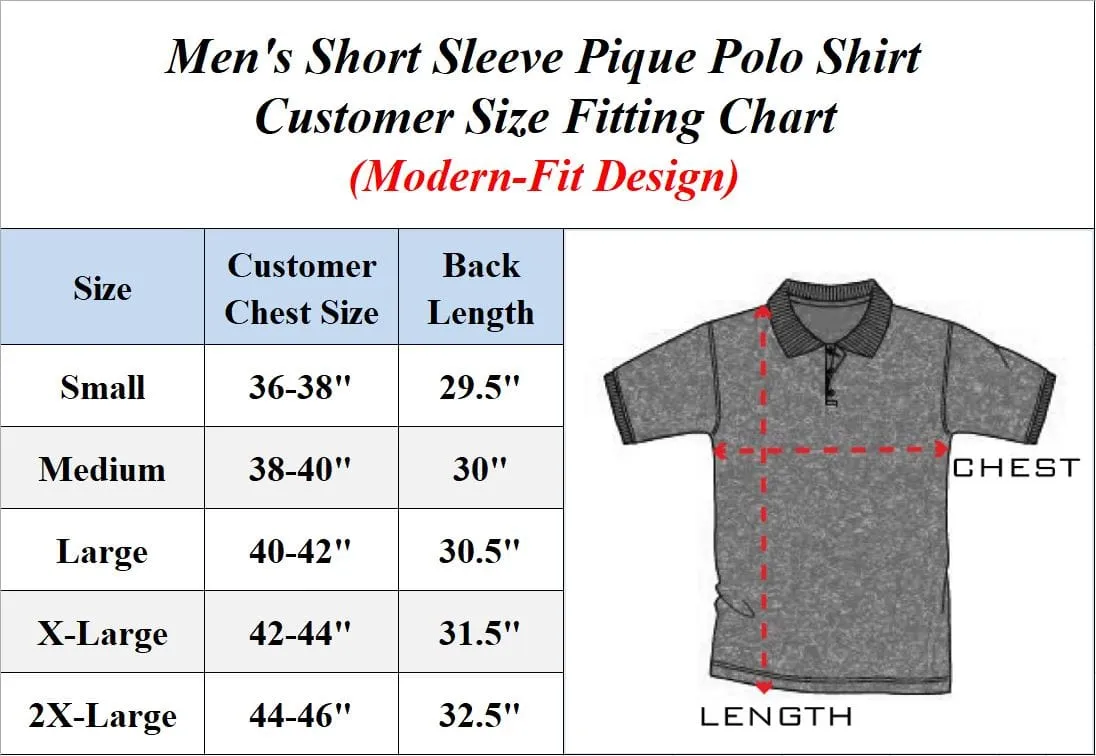 3-Pack Men's Short Sleeve Pique Polo Shirts (S-5XL)