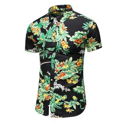 5XL 6XL 7XL Shirt Men Summer New Fashion Personality Printed Short Sleeve Shirts Men 2020 Casual Plus Size Beach Hawaiian Shirt