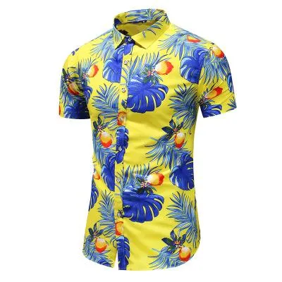 5XL 6XL 7XL Shirt Men Summer New Fashion Personality Printed Short Sleeve Shirts Men 2020 Casual Plus Size Beach Hawaiian Shirt