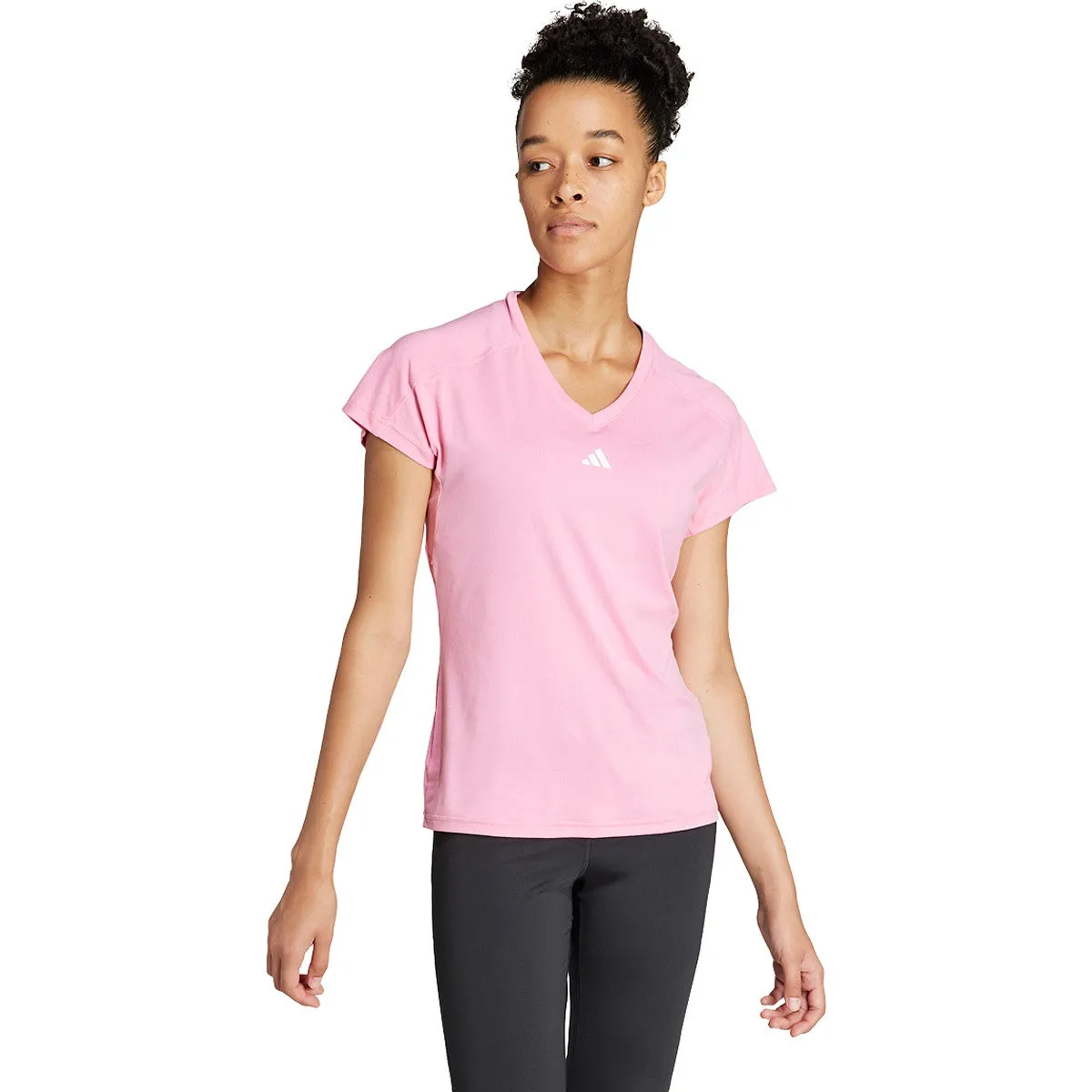 adidas Women's Aeroready Train Essentials Minimal Branding V-Neck Tee