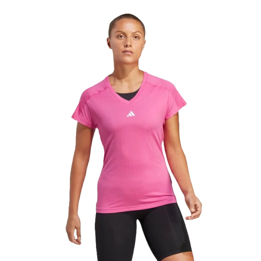 adidas Women's Aeroready Train Essentials Minimal Branding V-Neck Tee