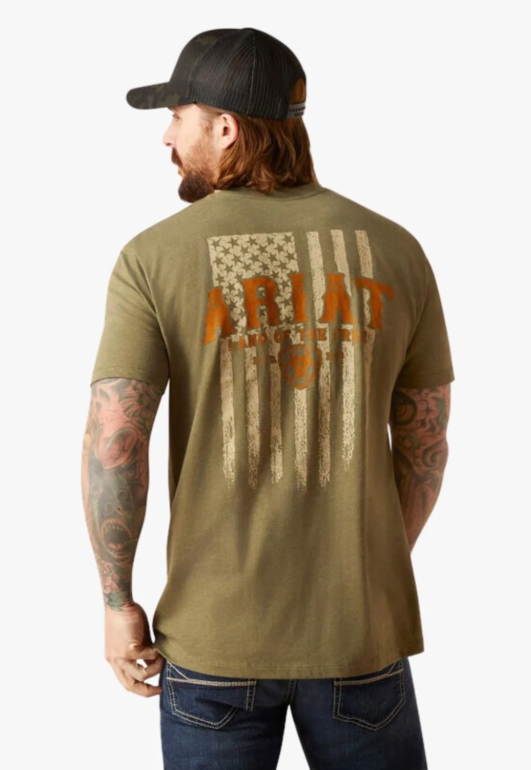 Ariat Mens Western Vertical Flag T-Shirt