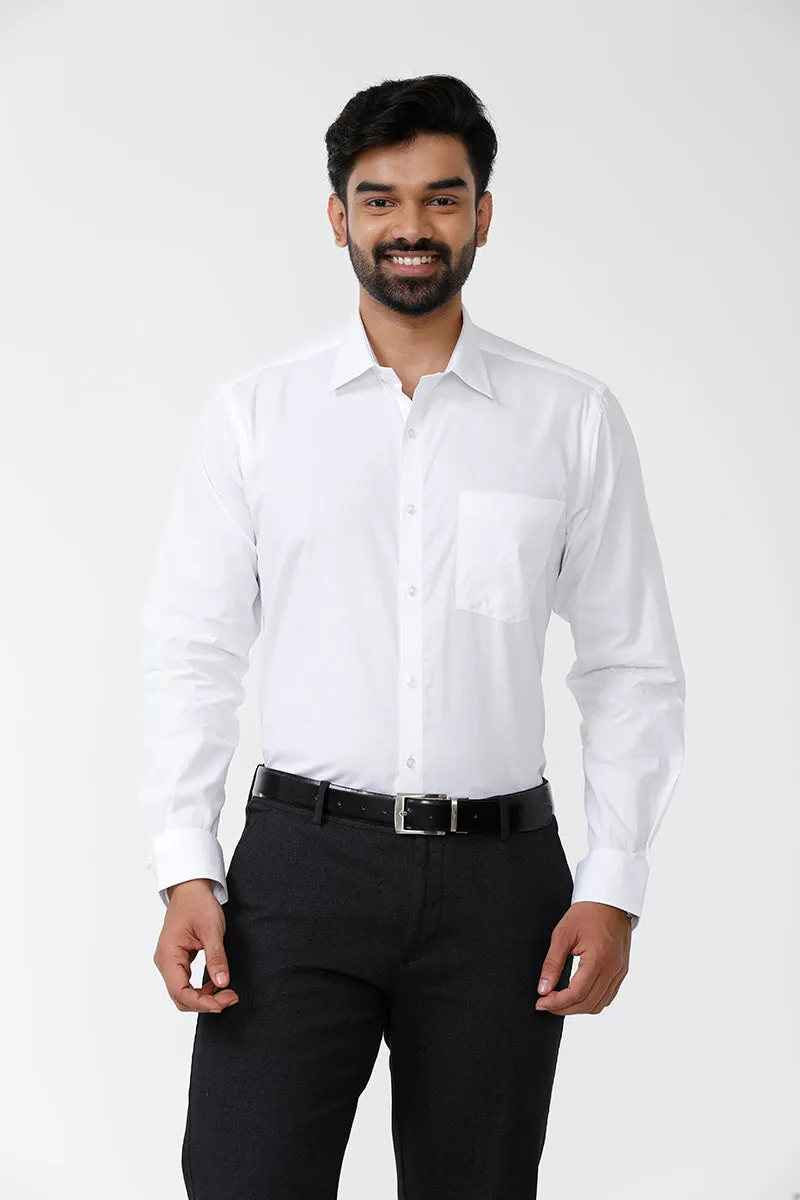 Arrow - 100% Cotton Formal White Shirt For Men | Uathayam