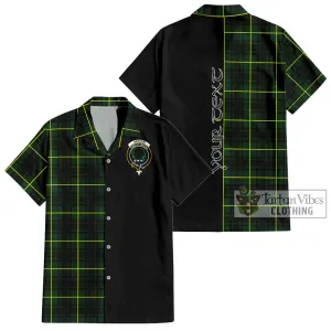 Arthur Modern Tartan Short Sleeve Button Shirt with Family Crest and Half Of Me Style