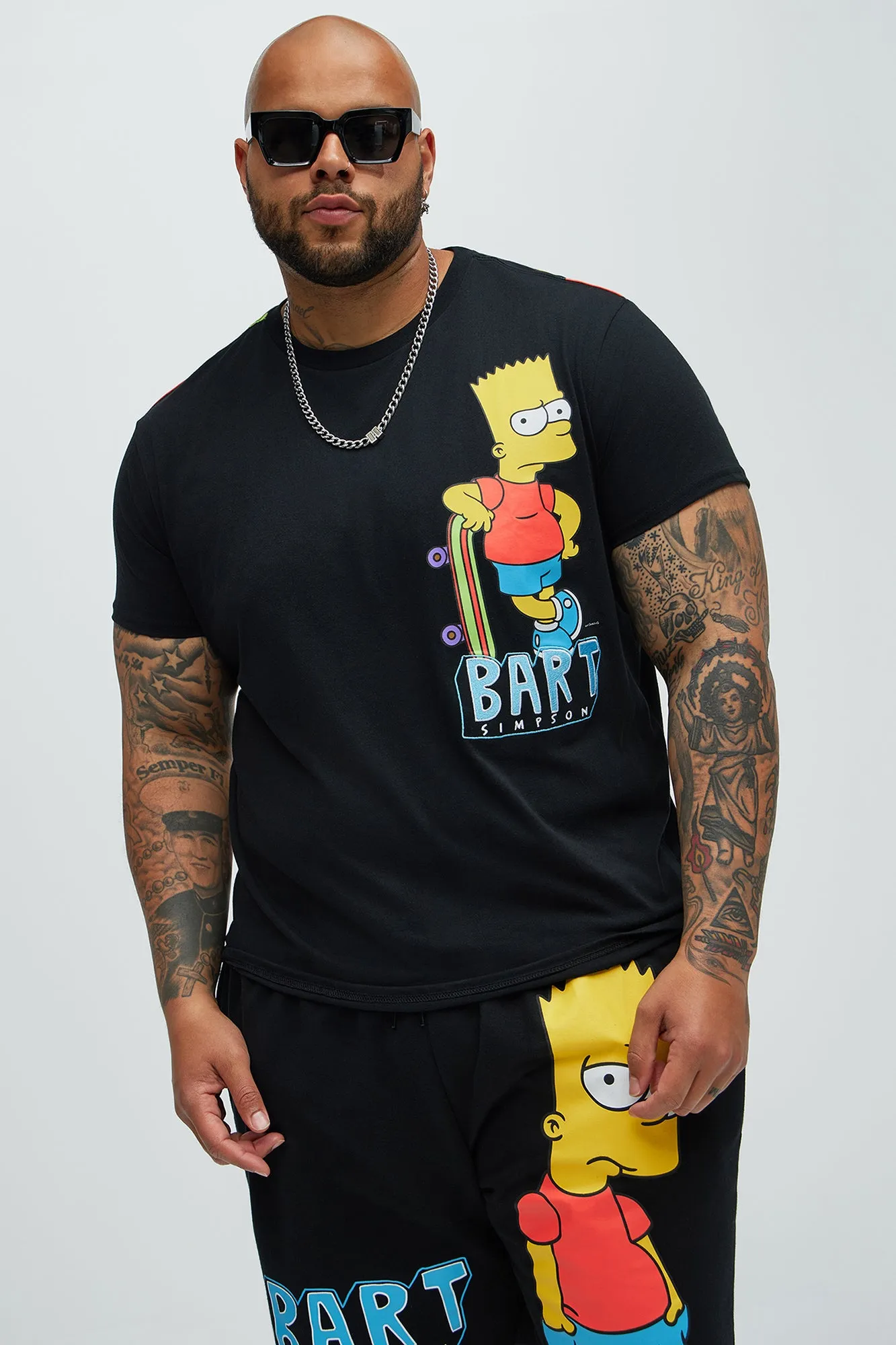 Bart Embroidery Short Sleeve Tee - Black