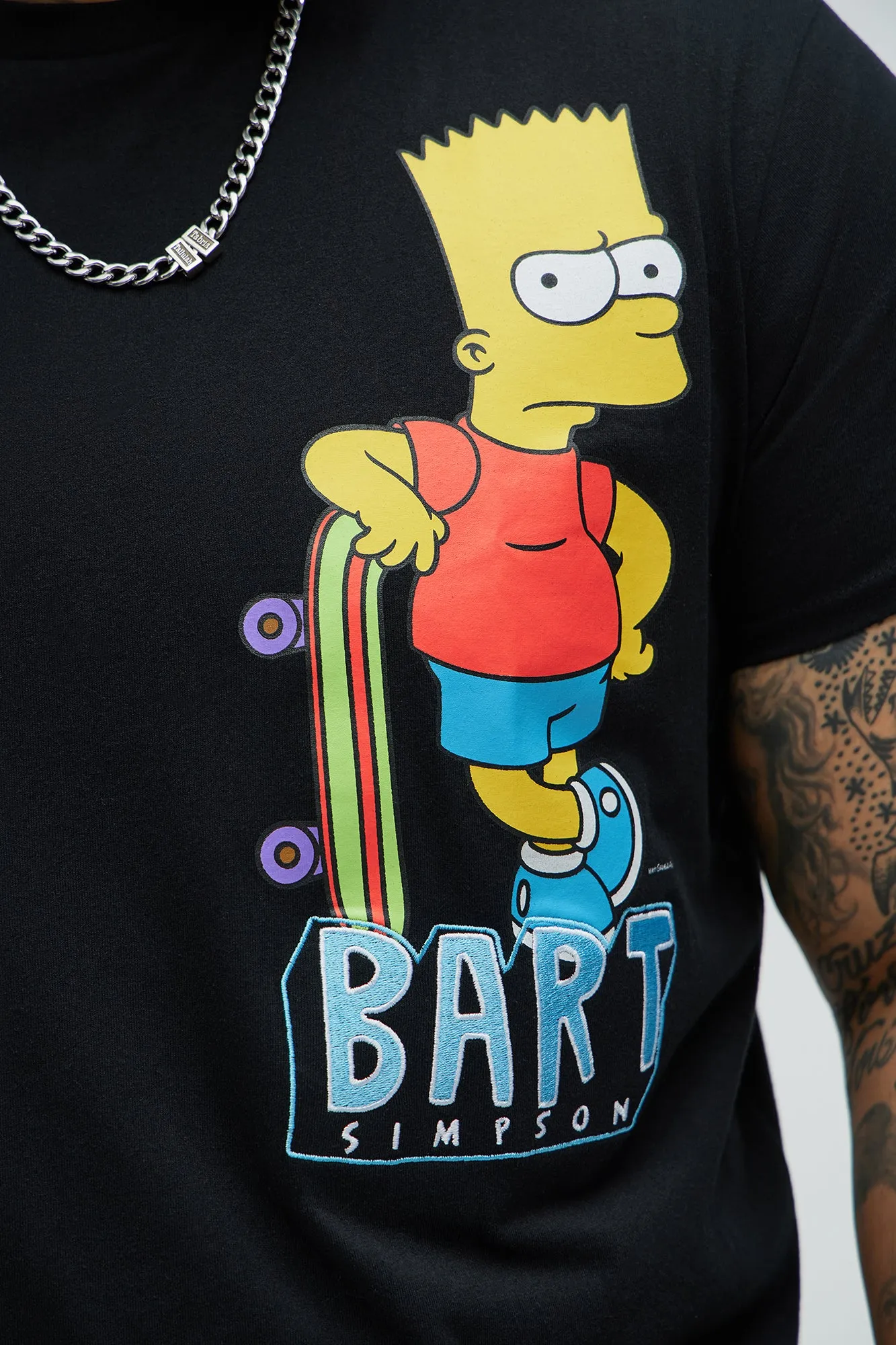 Bart Embroidery Short Sleeve Tee - Black