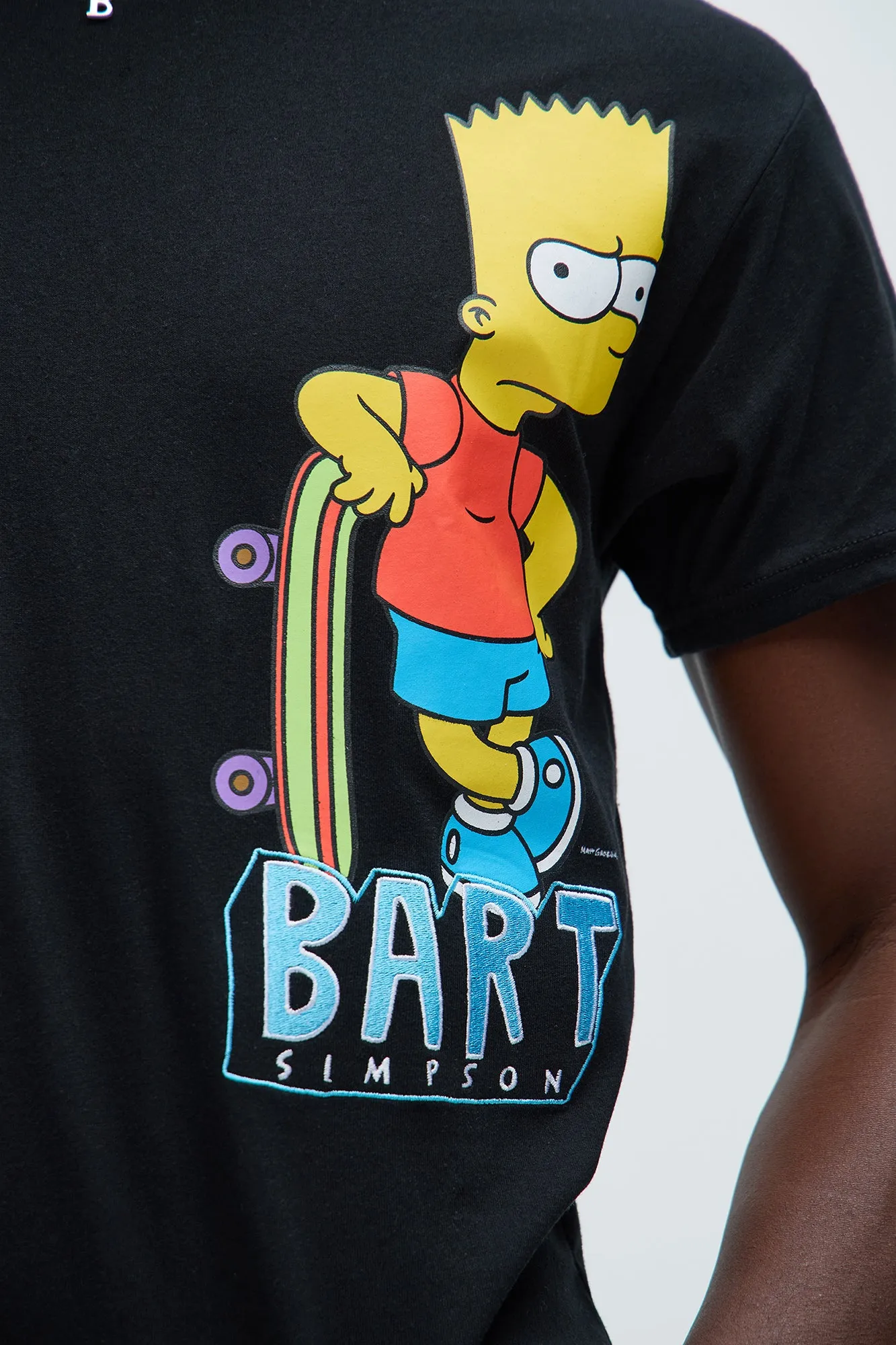 Bart Embroidery Short Sleeve Tee - Black