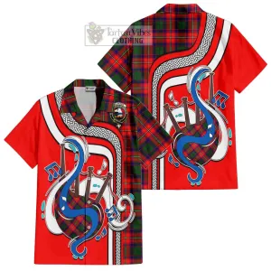 Belsches Tartan Short Sleeve Button Shirt with Epic Bagpipe Style