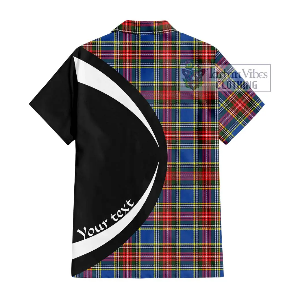 Bethune Tartan Short Sleeve Button Up with Family Crest Circle Style