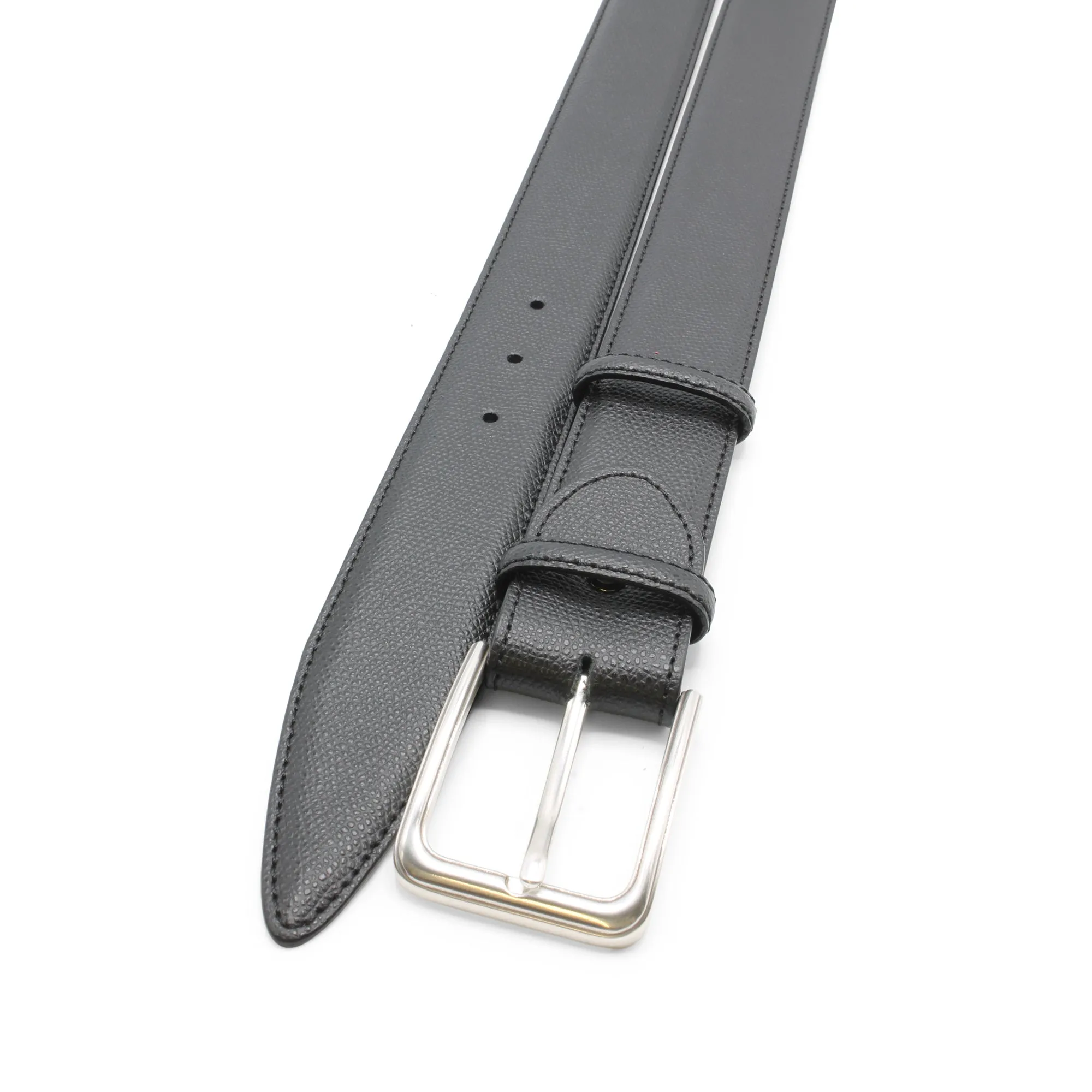 Black Dauphin Silver Ridge Prong Belt