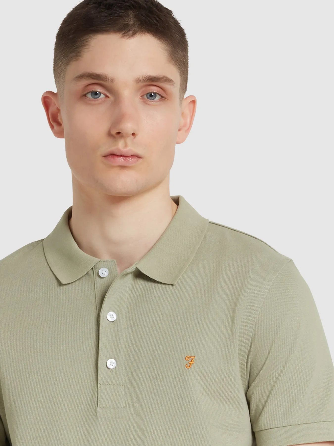 Blanes Organic Cotton Short Sleeve Polo Shirt In Balsam