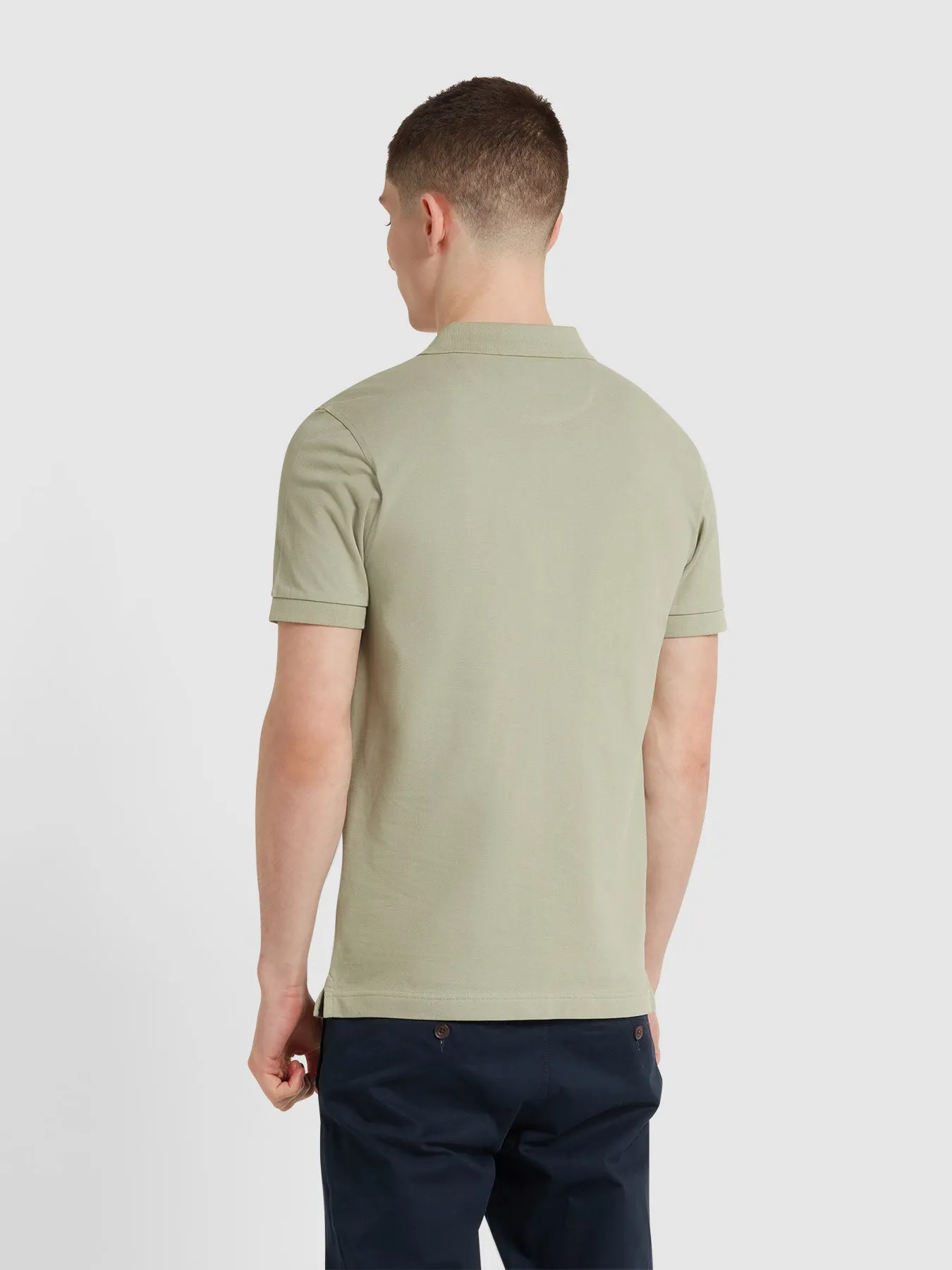 Blanes Organic Cotton Short Sleeve Polo Shirt In Balsam