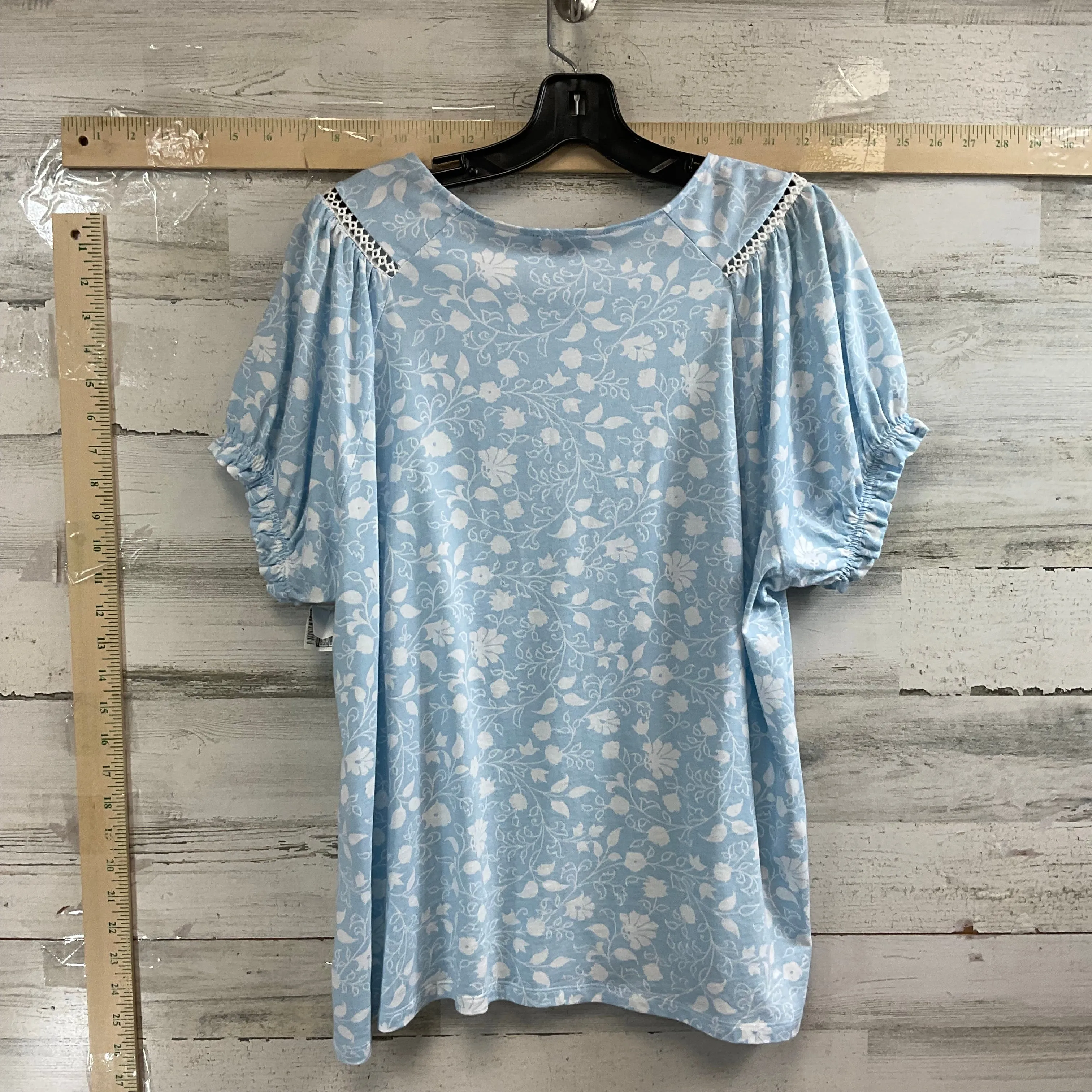 Blue Top Short Sleeve Ann Taylor, Size Xl