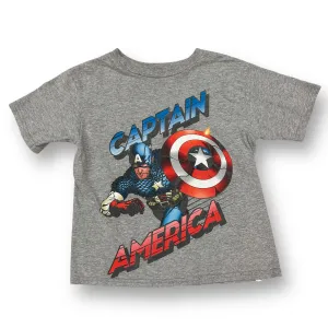 Boys Marvel Size XS 4/5 Gray Super Hero Short Sleeve Shirt