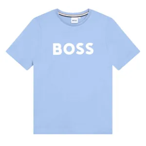 Boys Pale Blue Logo T-shirt