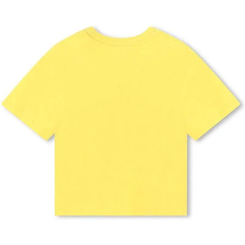 Boys Yellow Embossed Short Sleeve T-Shirt