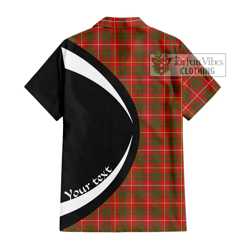 Bruce Modern Tartan Short Sleeve Button Up with Family Crest Circle Style