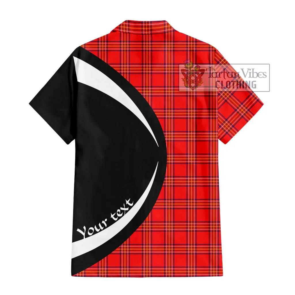 Burnett Modern Tartan Short Sleeve Button Up with Family Crest Circle Style