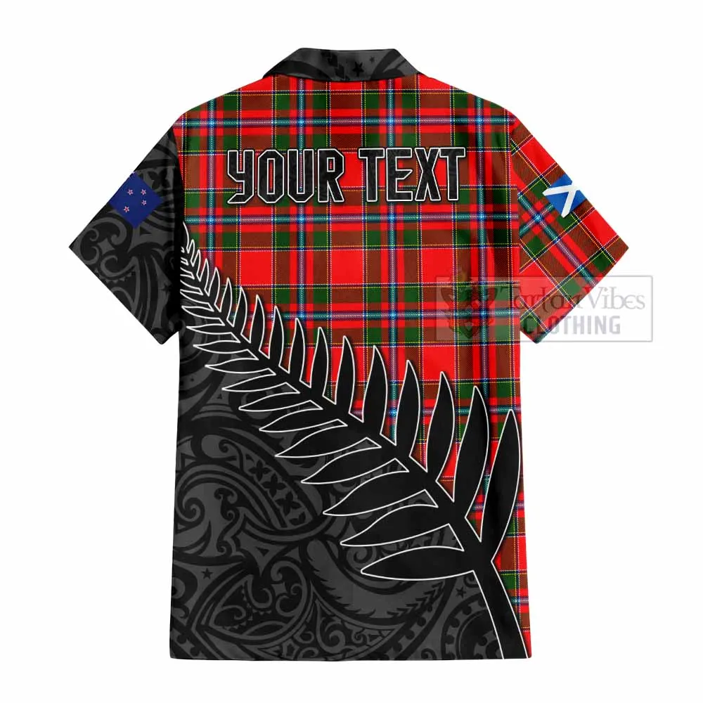 Butter Crest Tartan Short Sleeve Button Shirt with New Zealand Silver Fern Half Style