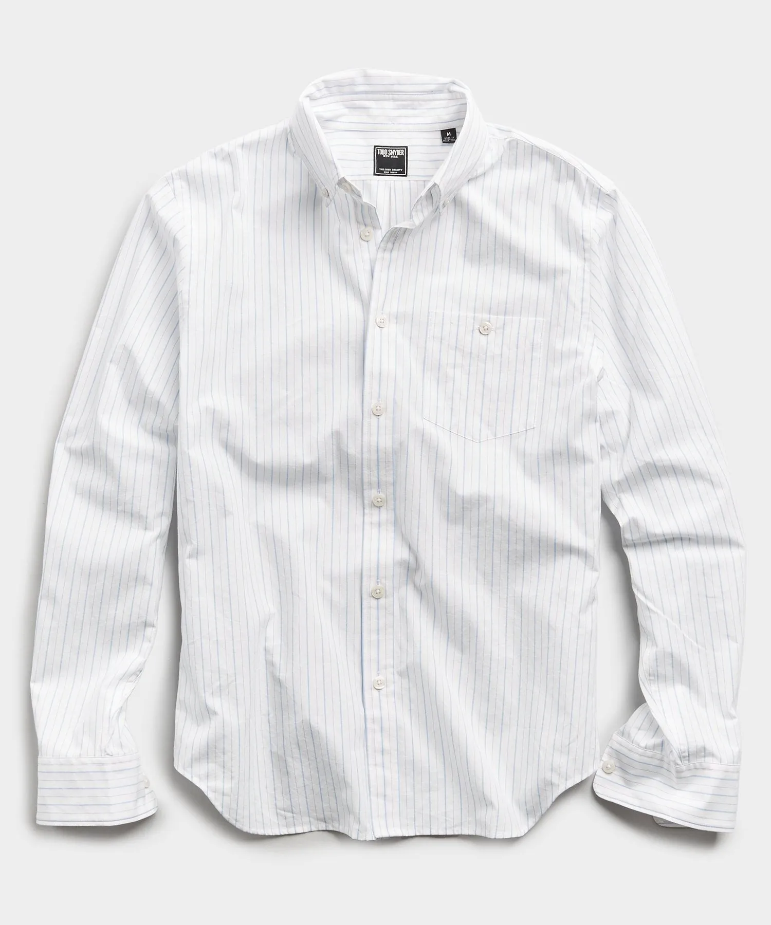 Button Down Collar Light Blue Stripe Long Sleeve Shirt