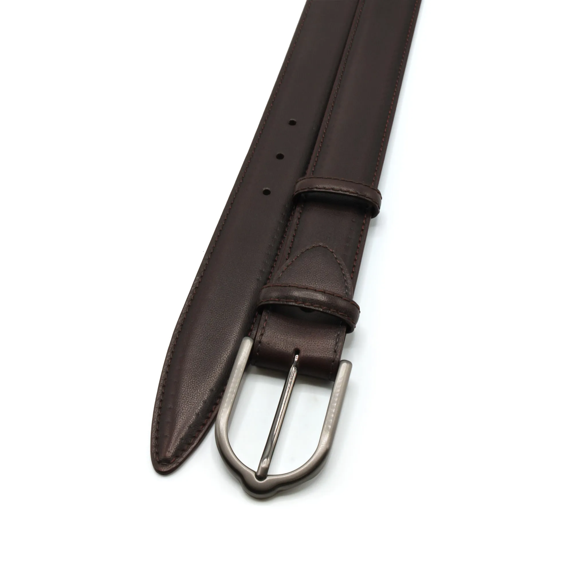 Cabernet Hand Burnished 'Cagney' Satin Gunmetal Belt