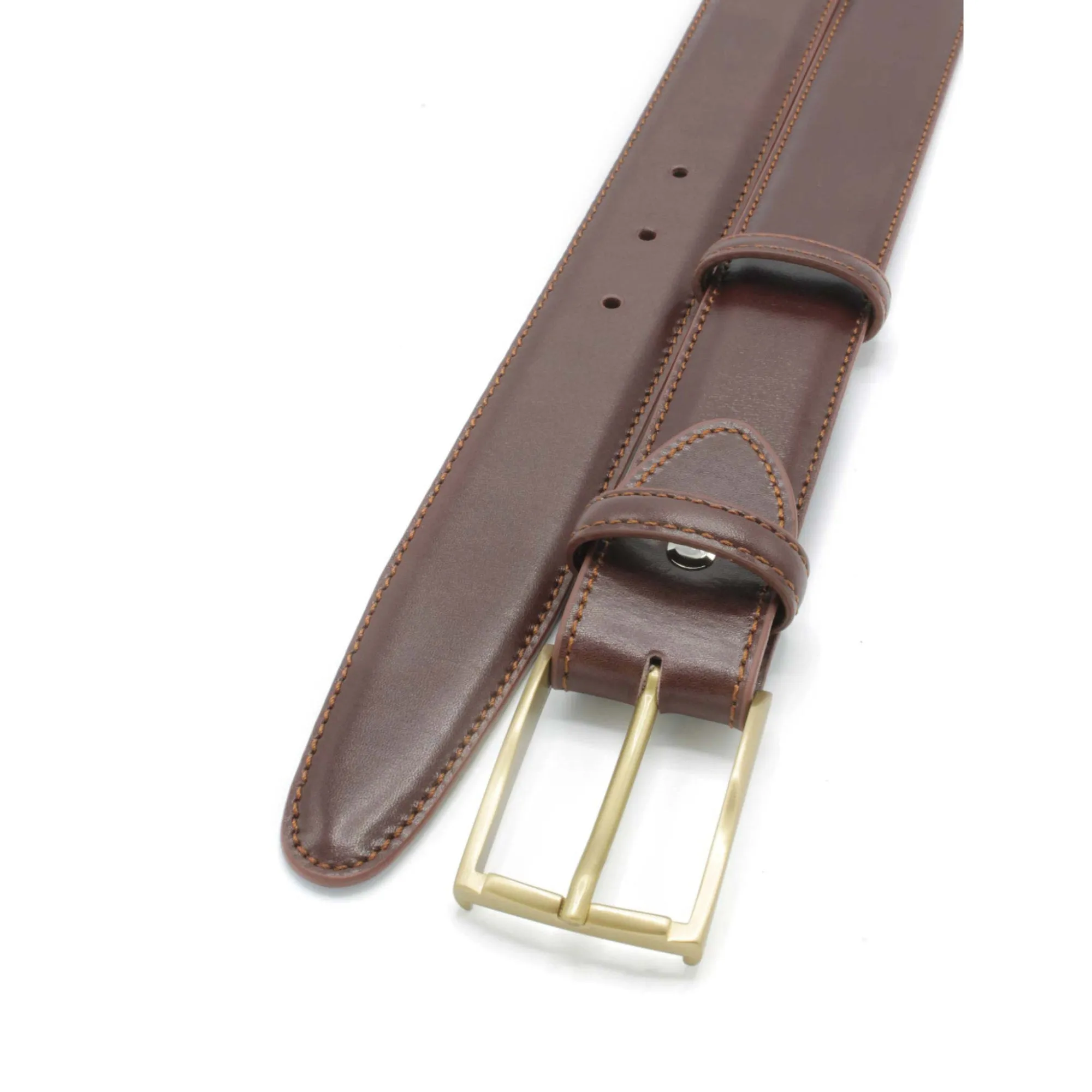 Chestnut Box Calf Smart Brass Belt