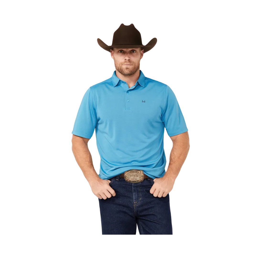 Cinch Men's Arenaflex Short Sleeve Blue Polo