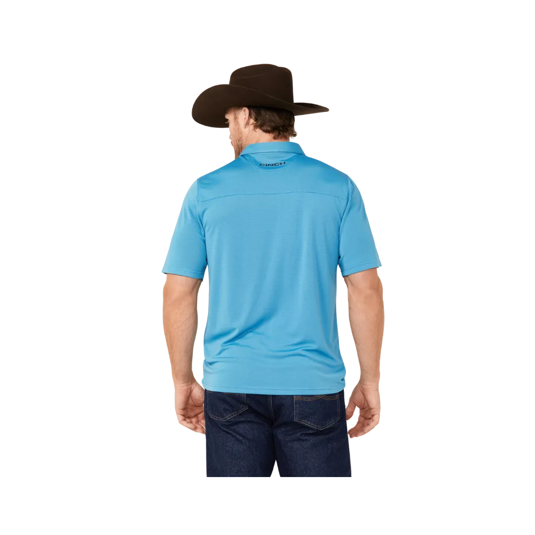 Cinch Men's Arenaflex Short Sleeve Blue Polo