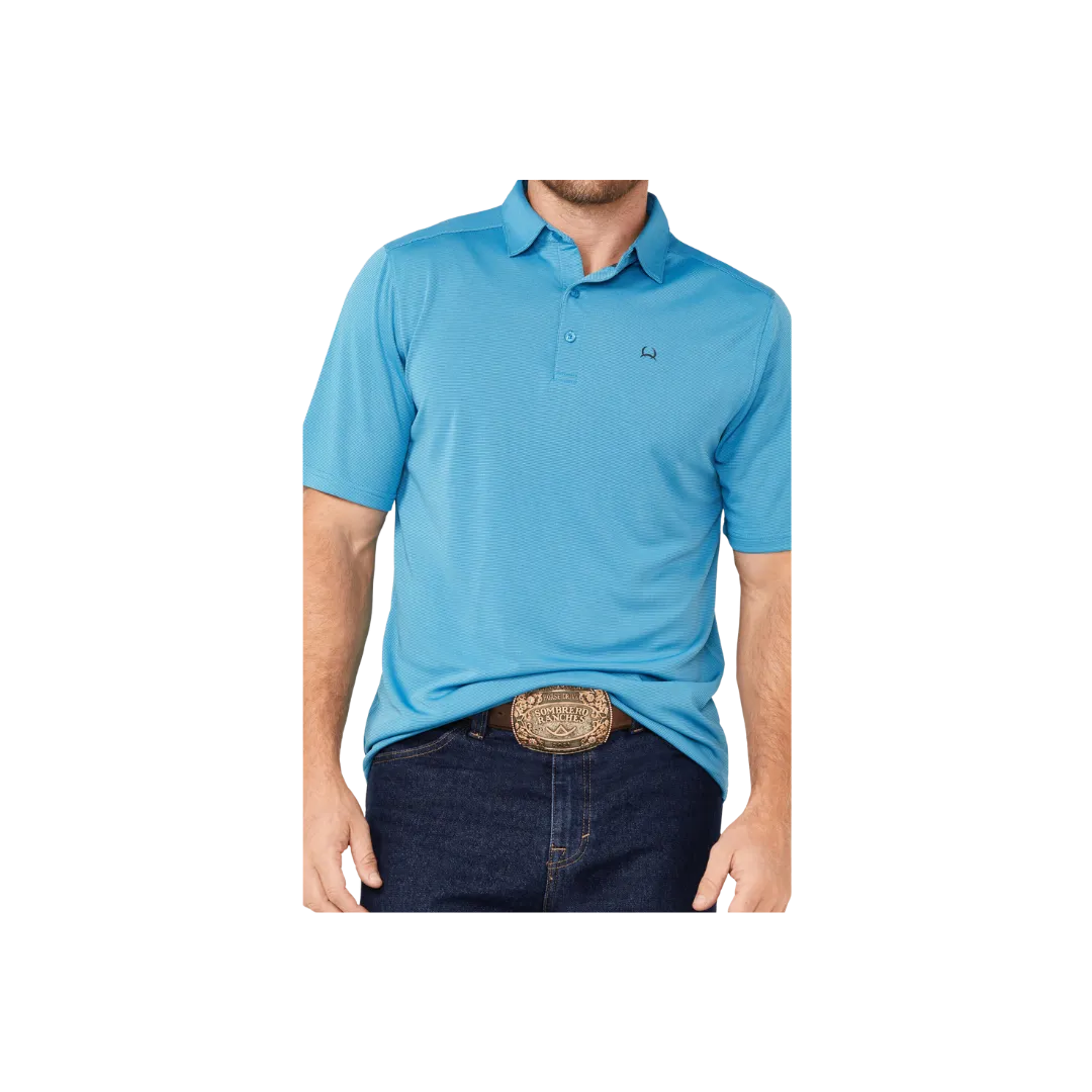 Cinch Men's Arenaflex Short Sleeve Blue Polo