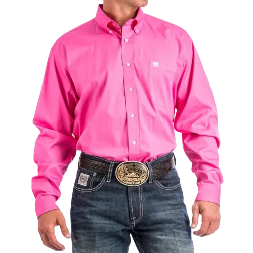 Cinch Men's Pink Classic Fit Shirt