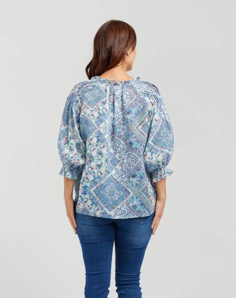 Claire Top - Mint Patio