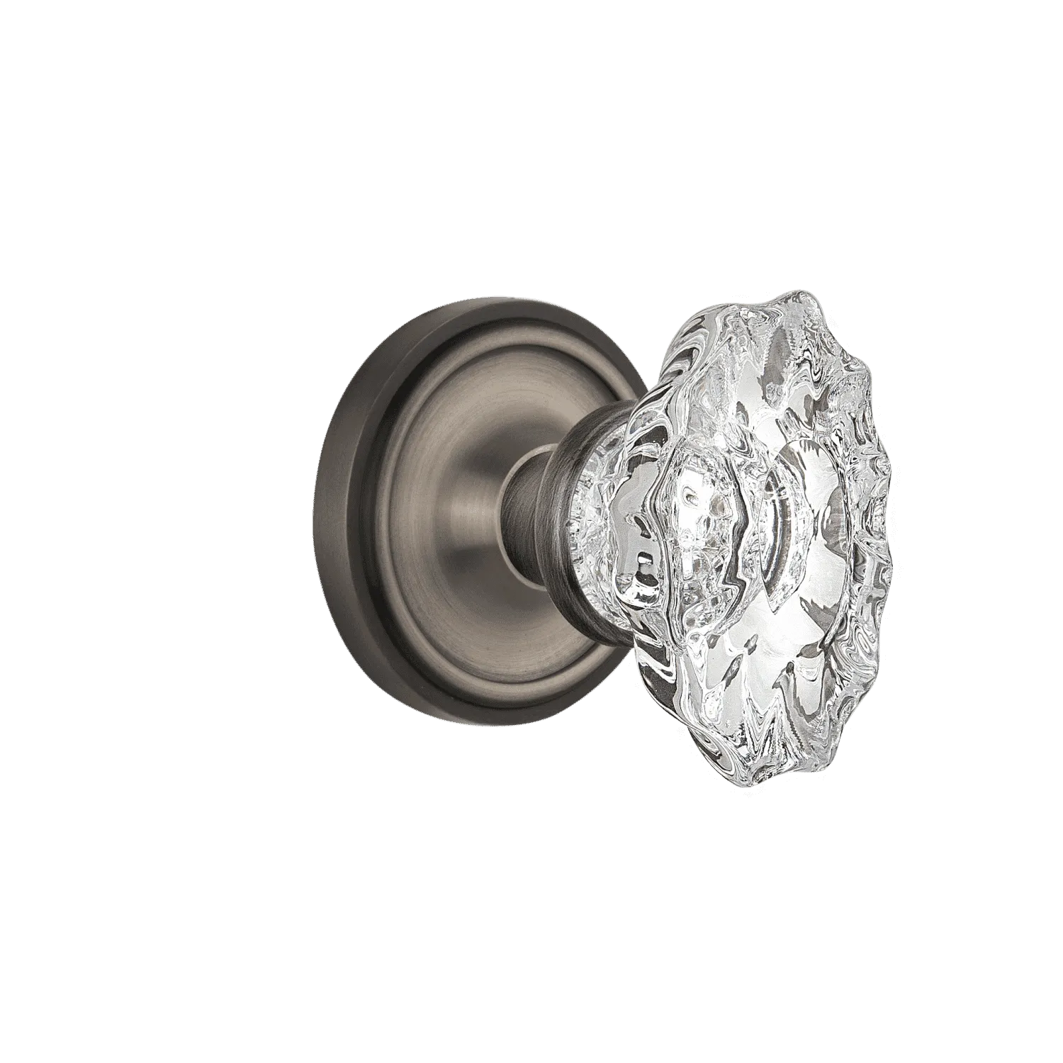 Classic Rosette with Chateau Knob in Antique Pewter