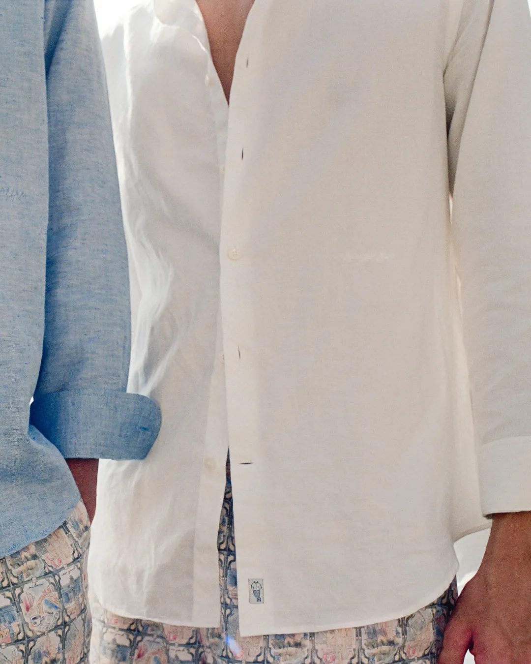 Classic White Linen-Blend Shirt