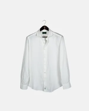 Classic White Linen-Blend Shirt