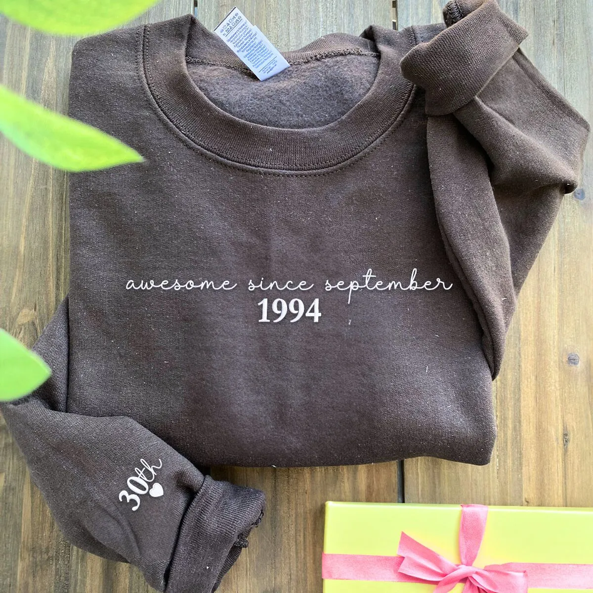 Custom Embroidered Birthday Sweatshirt or Hoodies, Personalized Month Year Birthday Gift