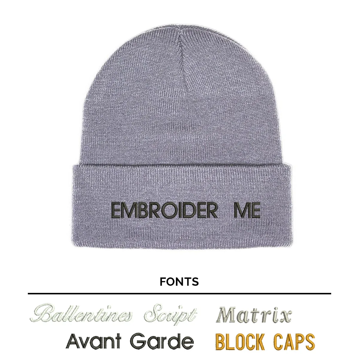 Custom Text Embroidered Toque