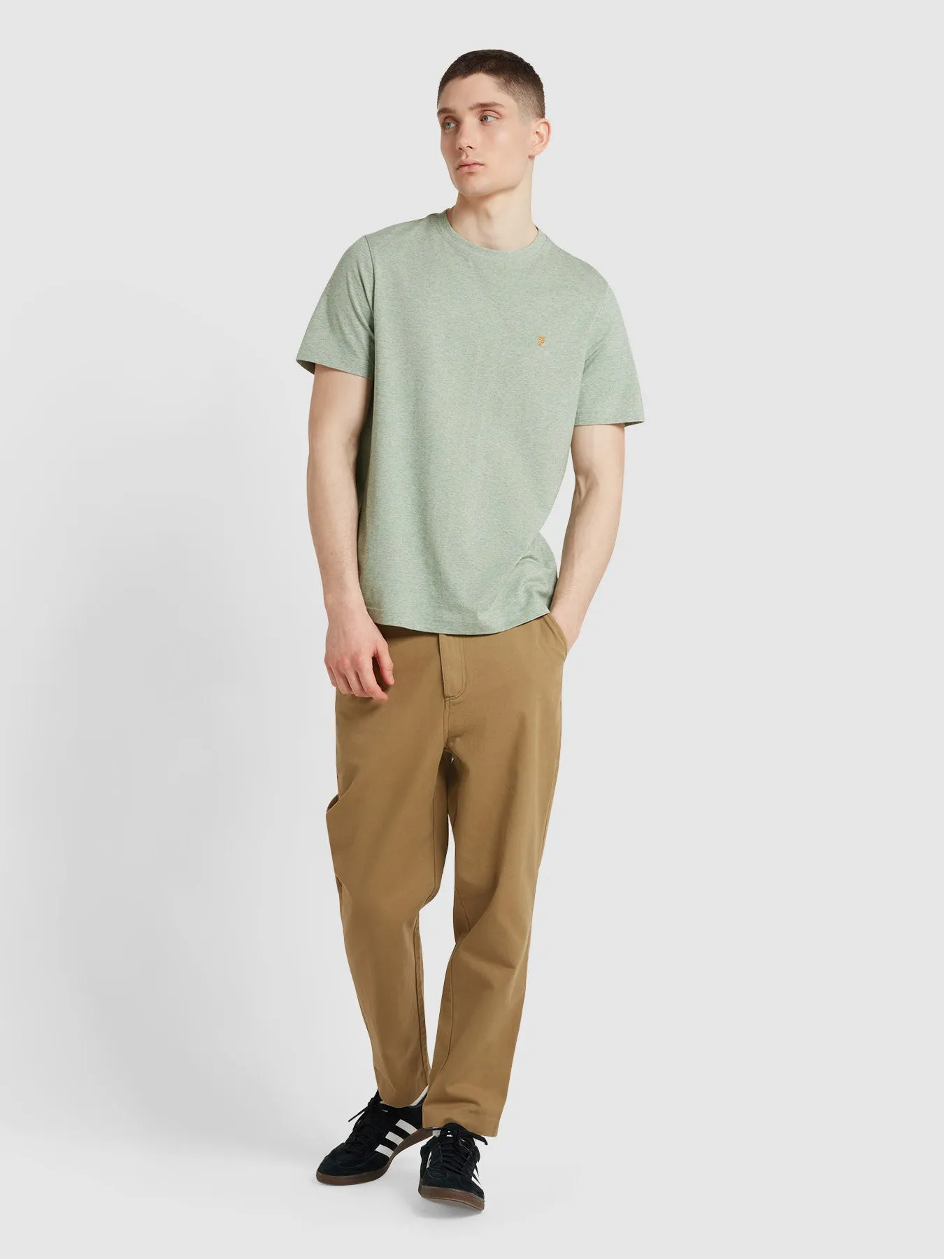 Danny Regular Fit Organic Cotton T-Shirt In Balsam Marl