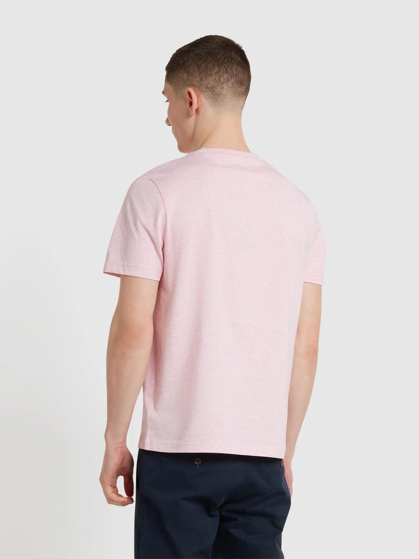 Danny Regular Fit Organic Cotton T-Shirt In Powder Pink Marl