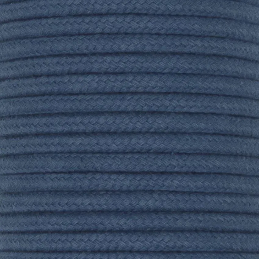 Dip Dyed Braided Cotton Cord - 50 feet of 3/16" (5mm) DENIM