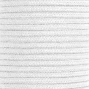 Dip Dyed Braided Cotton Cord - WHITE SNOW - 3/16"(5mm) - 50 FEET