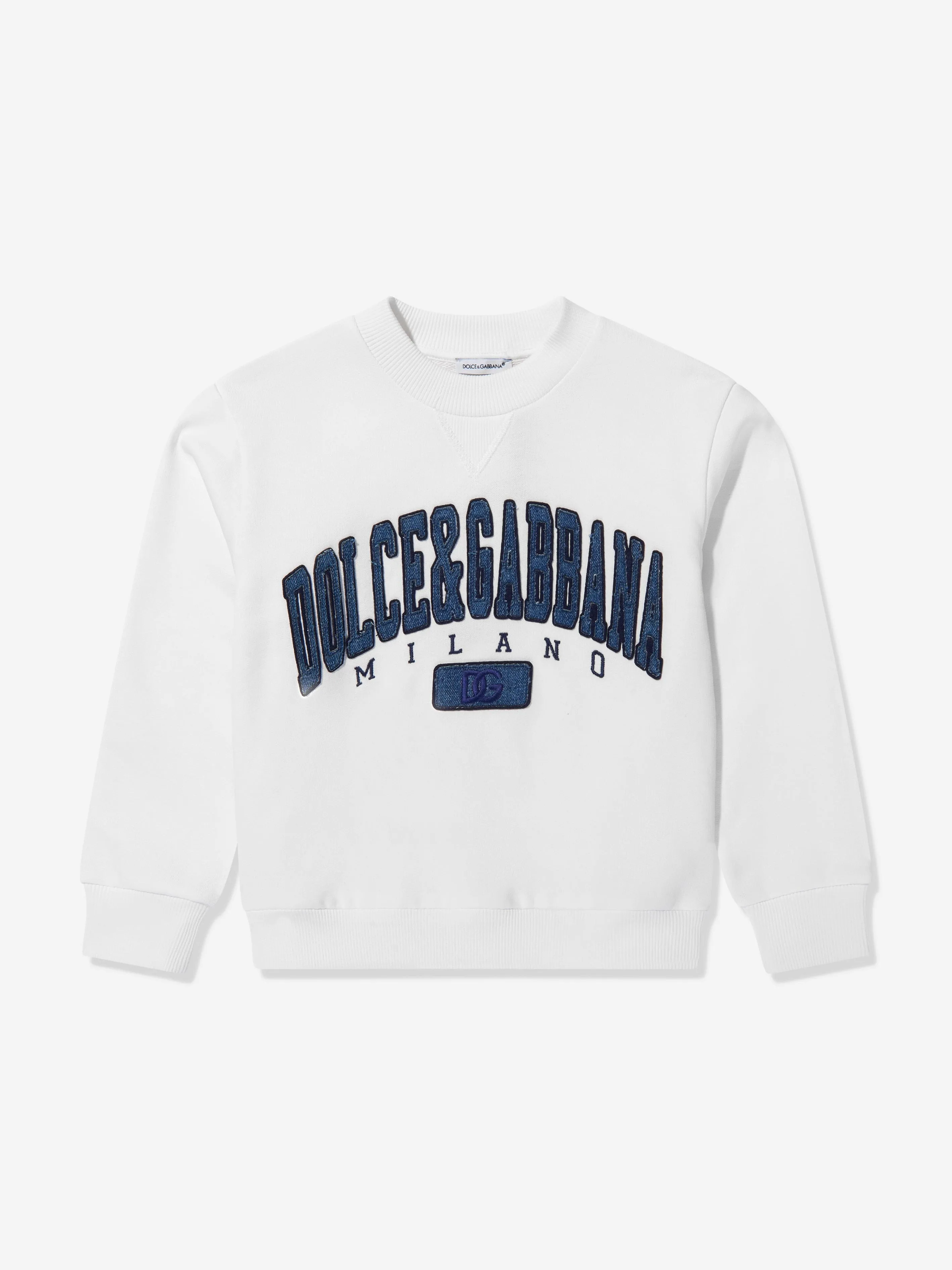 Dolce & Gabbana Kids Denim Varsity Logo Sweatshirt