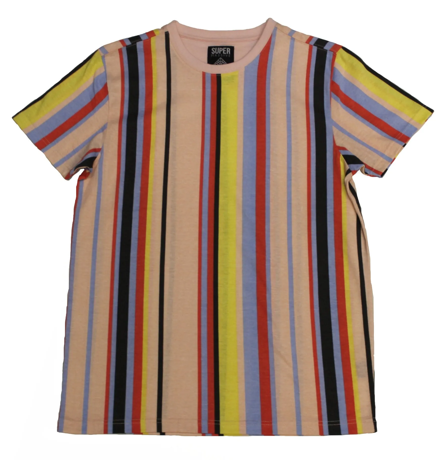 Double Pink VertStripe Collar Tee