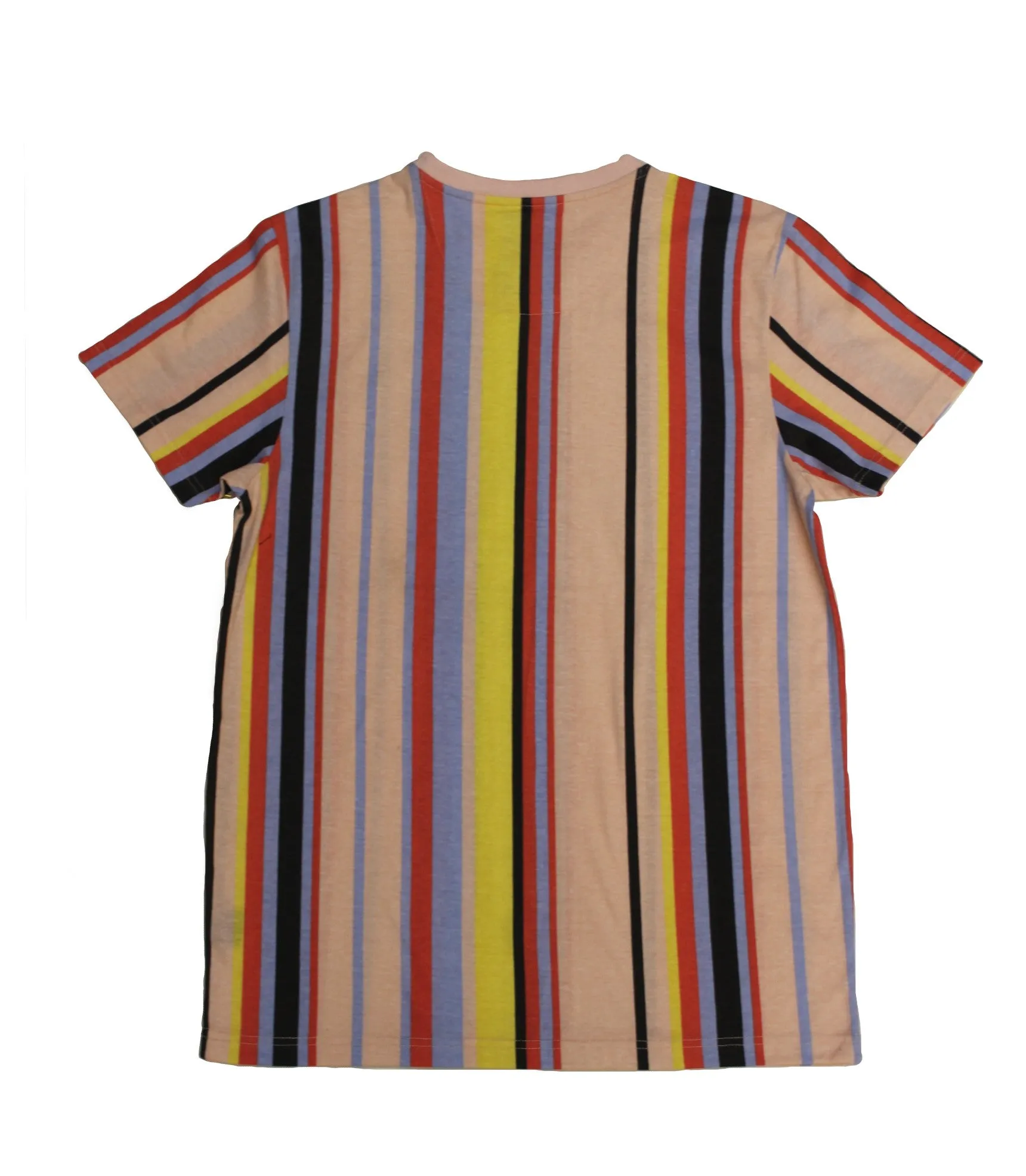 Double Pink VertStripe Collar Tee