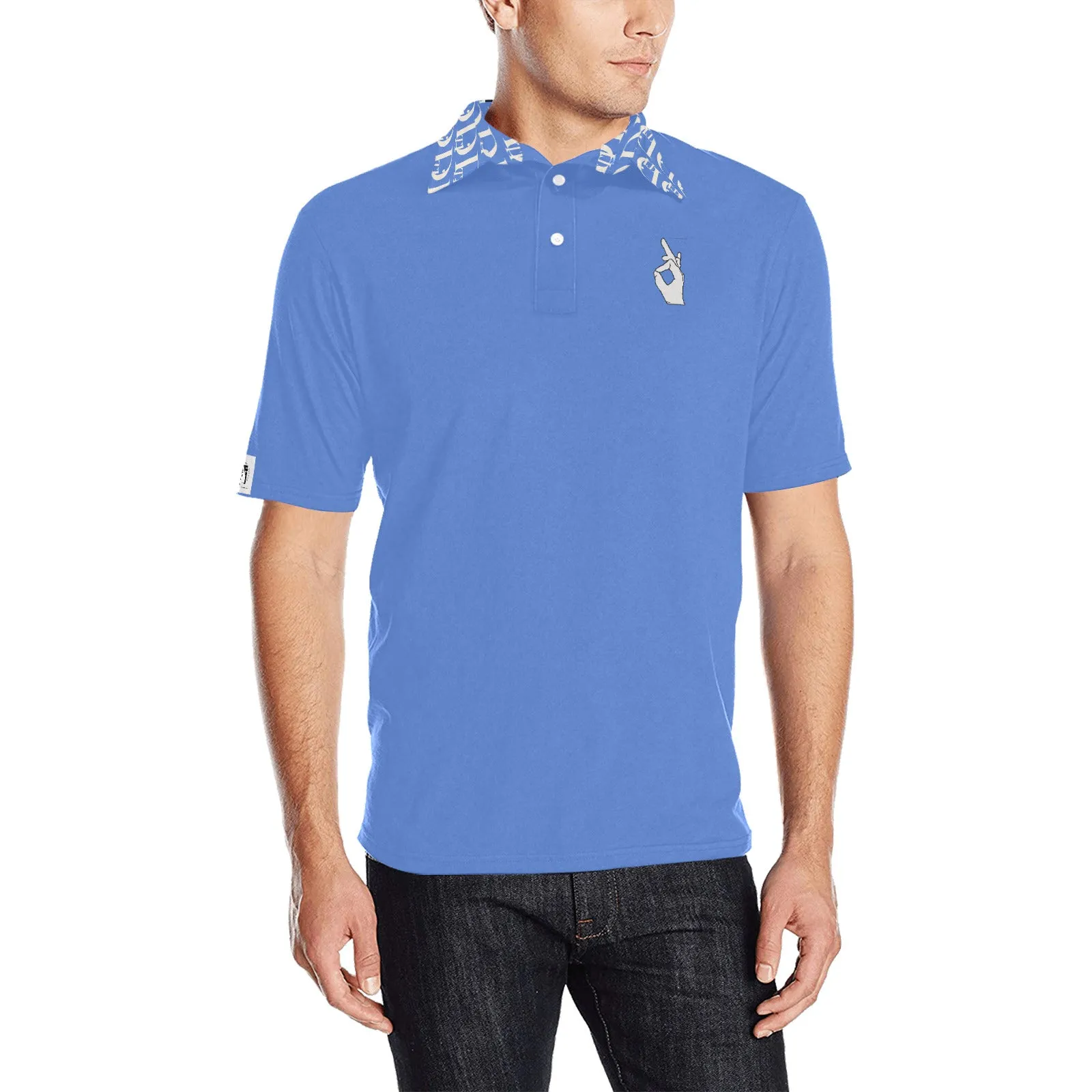 DTI Laugh Out Loud Blues Collar Design Polo Men's Shirt