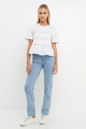 English Factory - Ruffled Detail Top