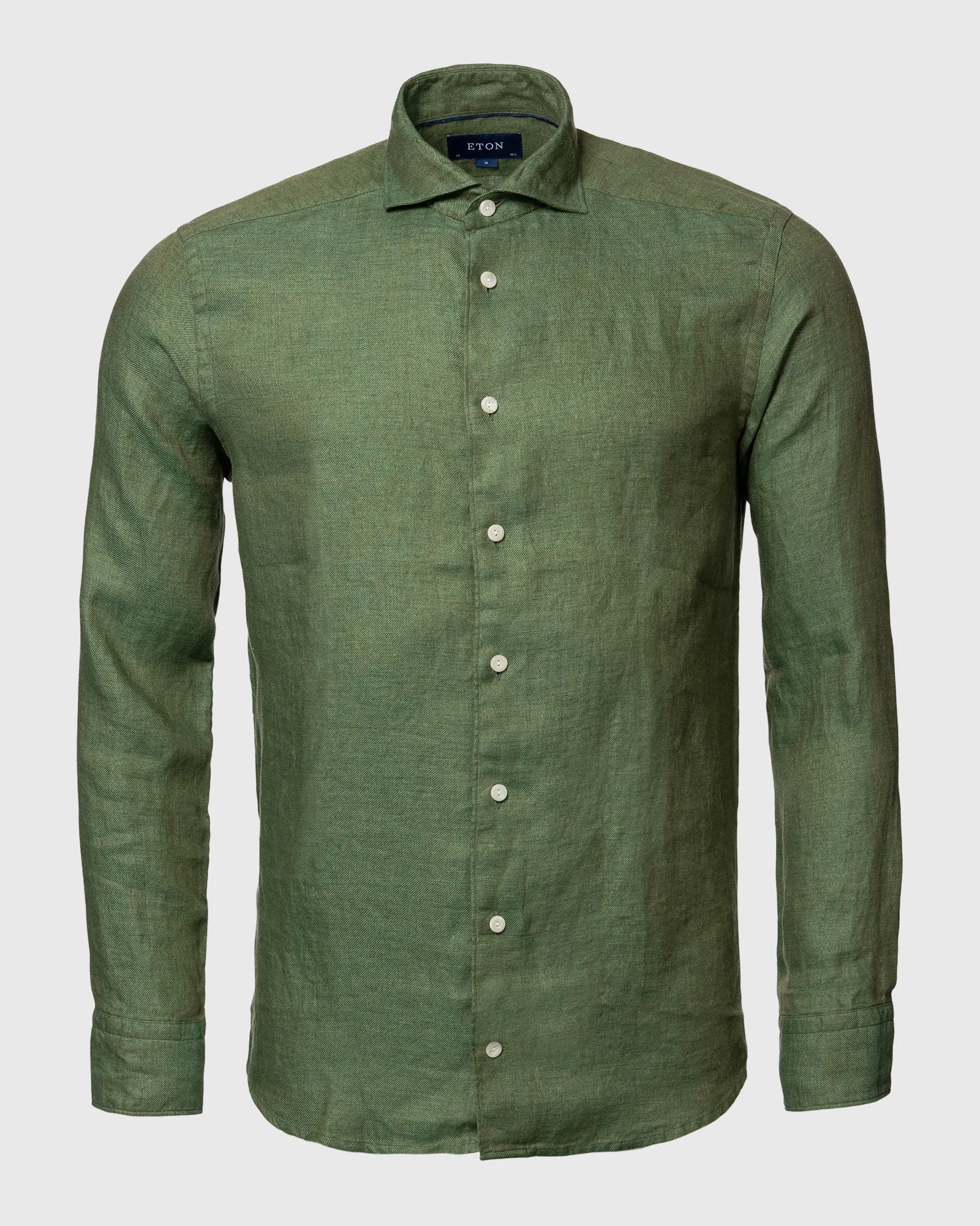 ETON 10000321768 GREEN SLIM LINEN SC SHIRT