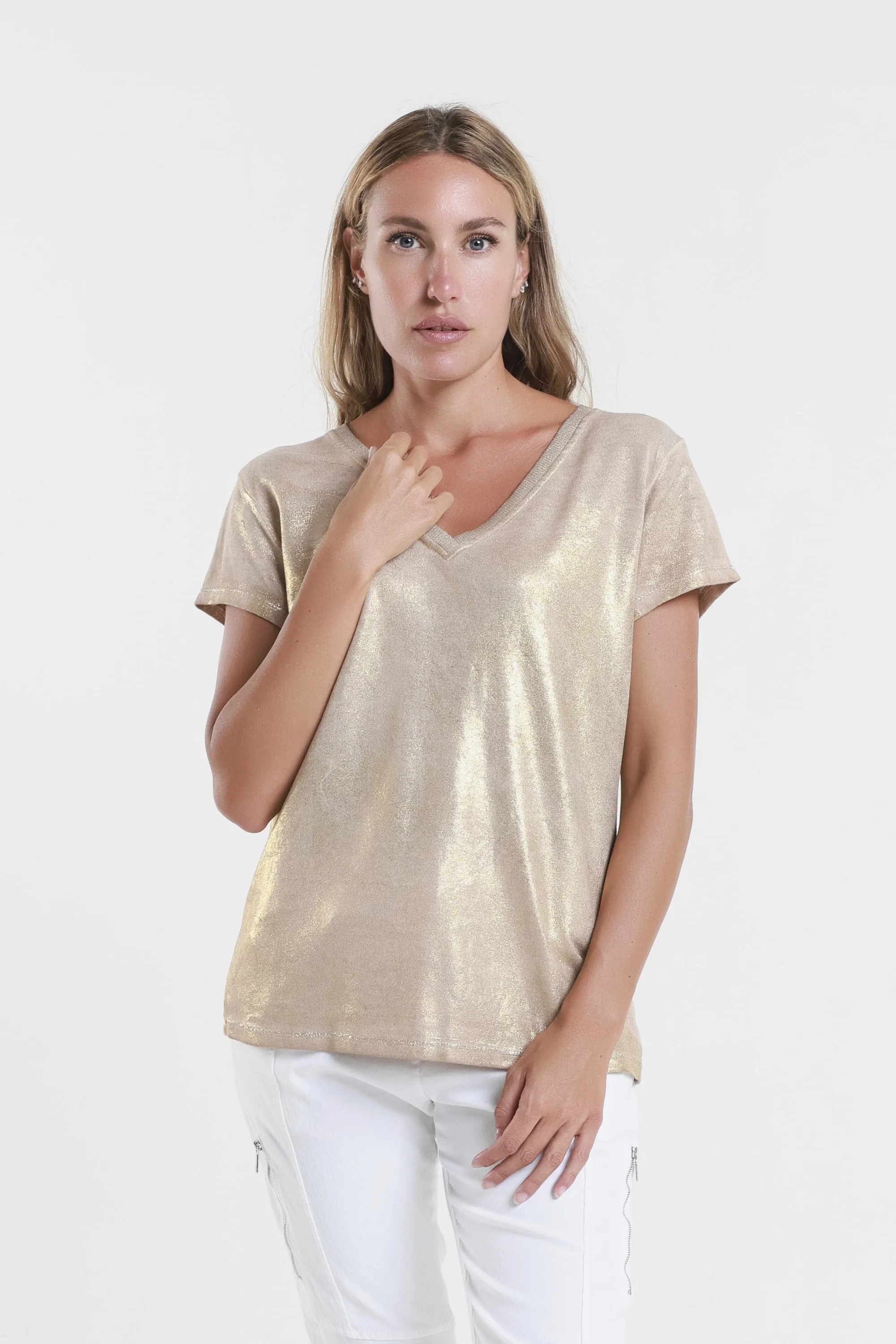 Genie Short Sleeve Laminated Front Top (BSS230)