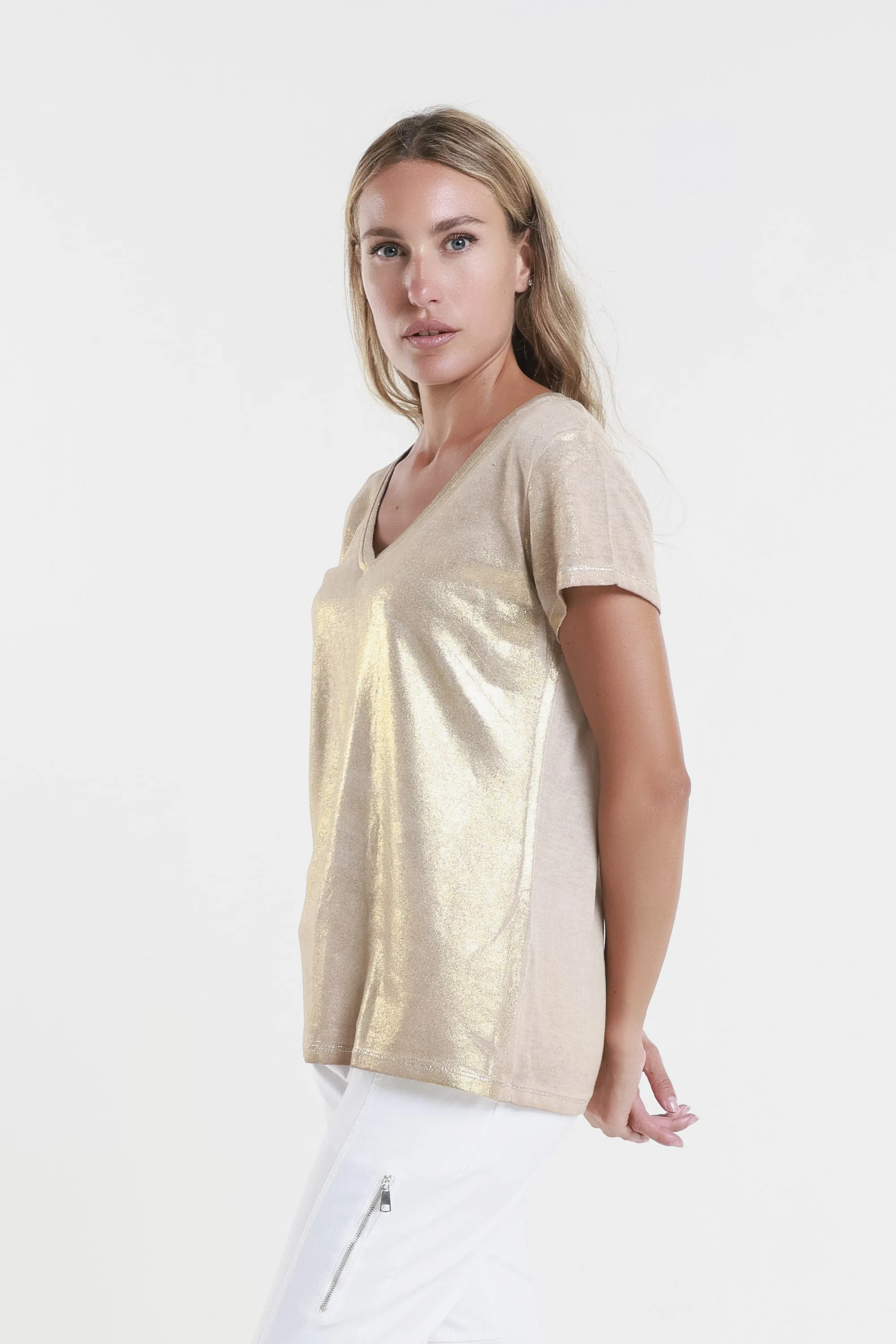 Genie Short Sleeve Laminated Front Top (BSS230)