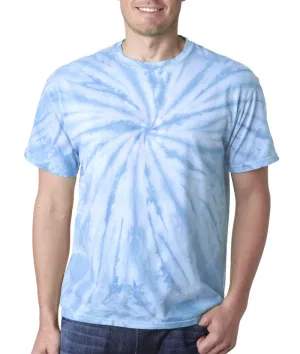 gildan tie-dye adult vat-dyed cyclone tee - columbia blue (2xl)