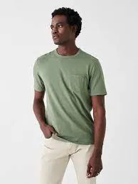 Green Sunwashed Pocket Tee